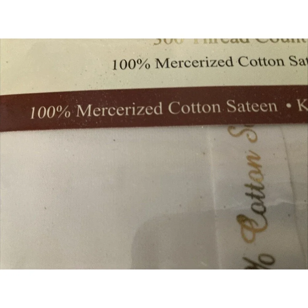 Regal Collection Two King 100% Mercerized Cotton Pillowcases 300 Thread Count
